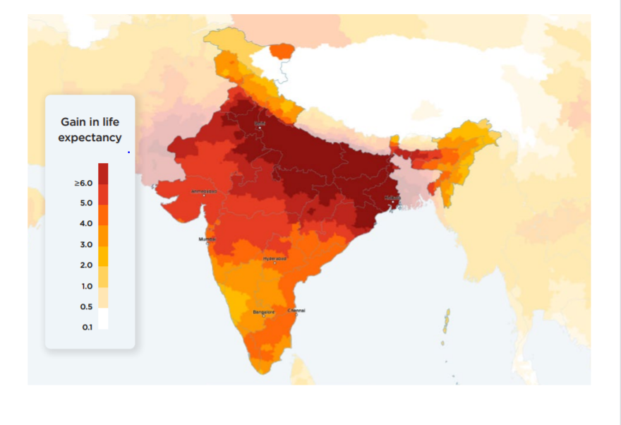 Which state has worst air quality in India?